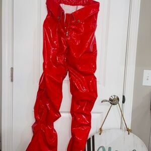 SHEIN Red Wide Leg Pants